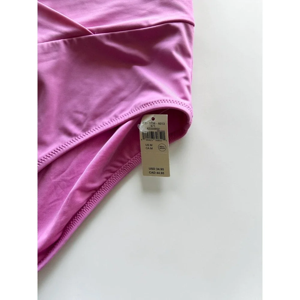 Aerie Real Good High Waisted Full Coverage Bikini Bottoms Women's Medium Pink